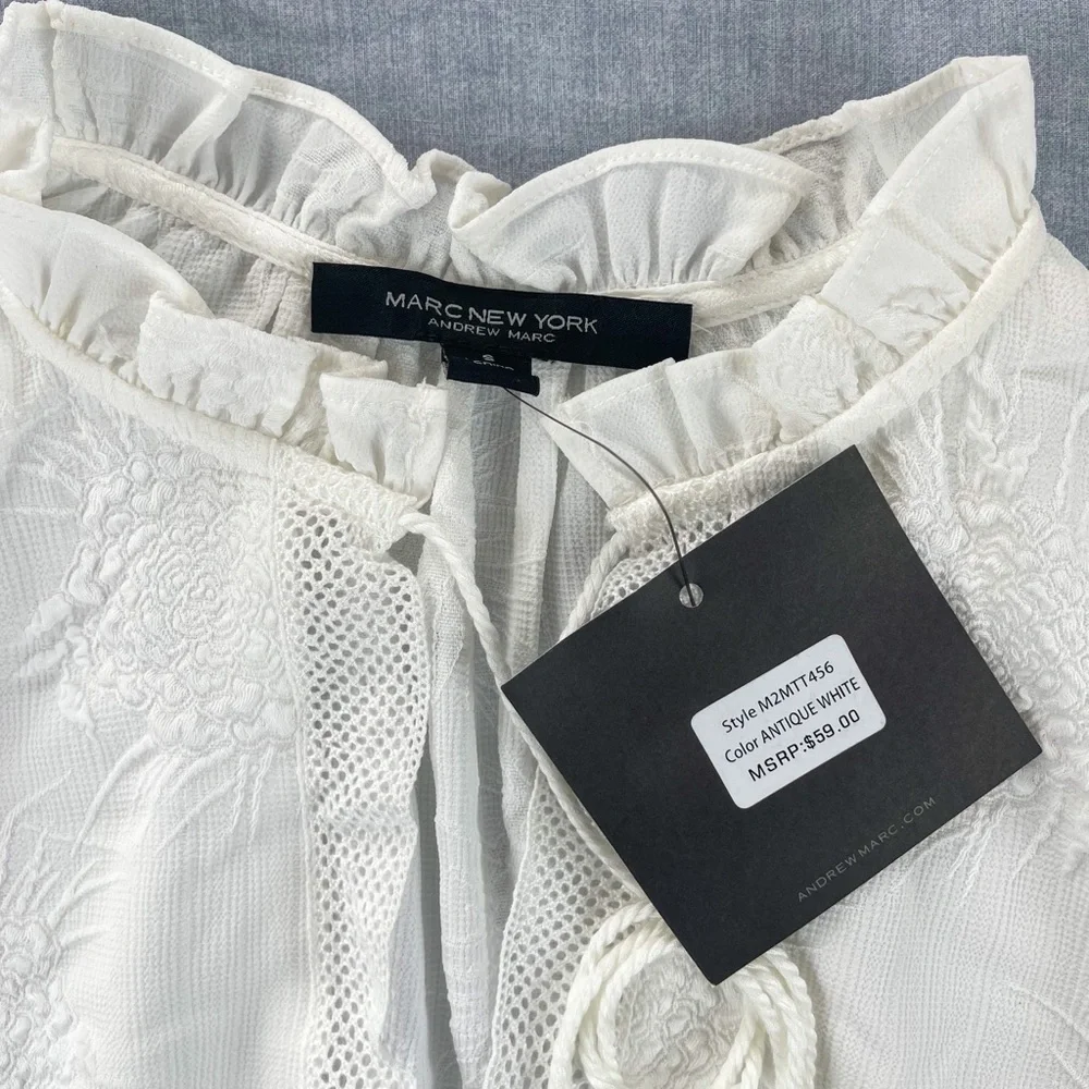 MARC NEW YORK | Beautiful Hem Blouse | Antique White - Picture 6 of 7